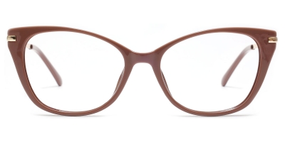 Vkyee prescription cat-eye women eyeglasses in other plastic material, front color brown
