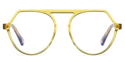 Vkyee prescription eyewear unisex geometric tr90,front color yellow