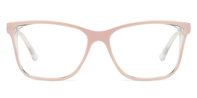 Vkyee prescription square female eyeglasses in TR90 material, front color pink. 