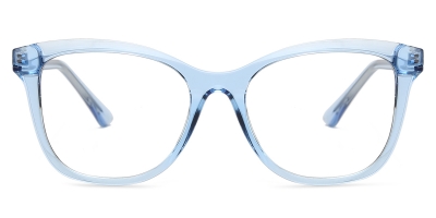 Vkyee prescription square female eyeglasses in TR90 material, front color blue.