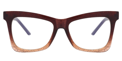 Vkyee prescription eyewear female square tr90,front color brown 