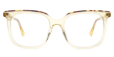 Vkyee prescription square women eyeglasses in acetate material, front color yellow