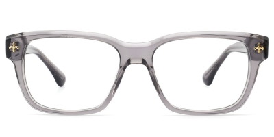 Vkyee prescription rectangle unisex eyeglasses in acetate materials, front color grey.