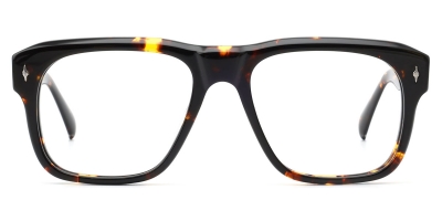 Vkyee prescription unisex eyeglasses in square shape made by acetate material, front color tortoise