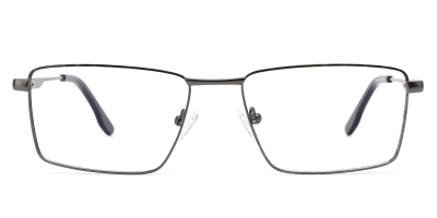 Vkyee prescription men eyeglasses square in shape with metal material, front color grey.