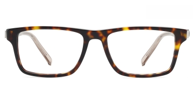 Vkyee prescription rectangle shape unisex eyeglasses in acetate material, front color tortoise .