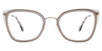 Vkyee prescription women eyeglasses square in shape with mixed materials, front color gray.