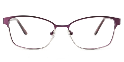 Vkyee prescription women eyeglasses oval in shape with metal material, front color purple.