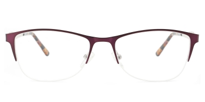 Vkyee prescription women in oval shape with other mixed material, front color purple .