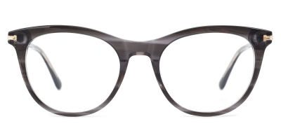 Vkyee prescription round women eyeglasses in mixed material, front color grey.