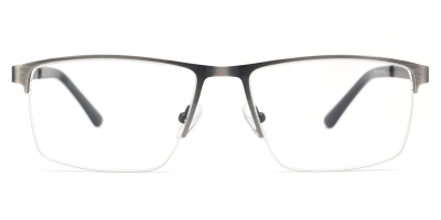 Vkyee prescription men eyeglasses square in shape with metal material, front color silver.