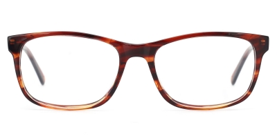 Vkyee prescription square unisex eyeglasses in acetate materials, front color brown.