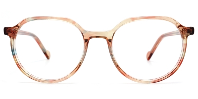 Vkyee prescription oval women eyeglasses in acetate materials, front color orange