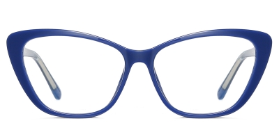 Vkyee prescription oval female eyeglasses in TR90 material, front color blue.