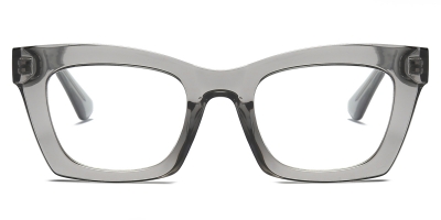 Vkyee prescription square female eyeglasses in TR90 material, front color grey.