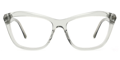 Vkyee prescription optical eyeglasses unisex polygon acetate,front color transparent green