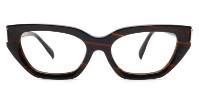 Vkyee prescription unisex eyeglasses in cat-eye shape made by acetate material, front color stripe