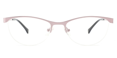Vkyee prescription oval women eyeglasses in other metal, front  color pink.