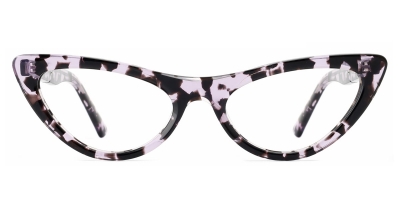 Vkyee prescription female cat-eye eyeglasses in mixed materials , front color tortoise.