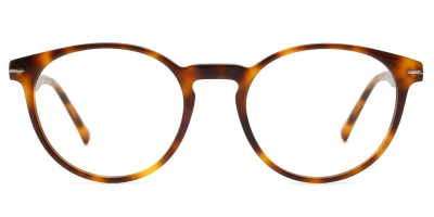 Vkyee prescription round unisex eyeglasses in acetate material,front color tortoise