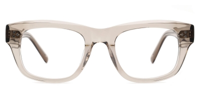 Vkyee prescription square unisex eyeglasses in mixed material, front color champagne.