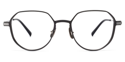 Vkyee prescription round unisex eyeglasses in titanium material, front color grey