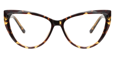 Vkyee prescription optical eyeglasses female oval TR90 frame,front color tortoise 
