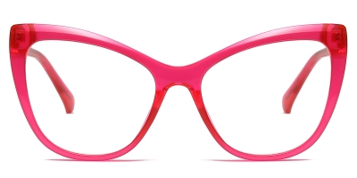 Vkyee prescription square female eyeglasses in TR90 material, front color red.