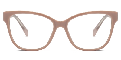 Vkyee prescription square female eyeglasses in TR90 material, front color brown.