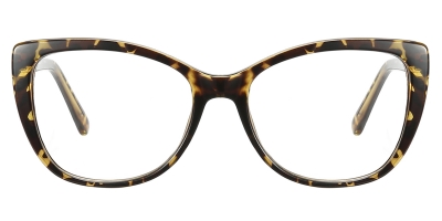 Vkyee prescription square women eyeglasses in TR90 materials, front color tortoise