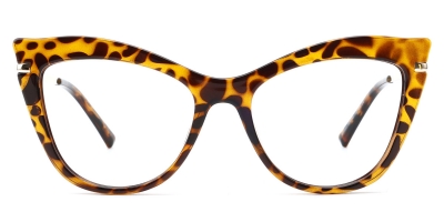 Vkyee prescription cat-eye women eyeglasses in TR90 material, front  color tortoise.