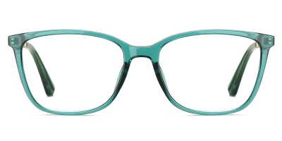 Vkyee prescription square women eyeglasses in TR90 material,front  color green .