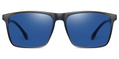 Vkyee prescription square men sunglasses in TR90 materials, front color black-blue