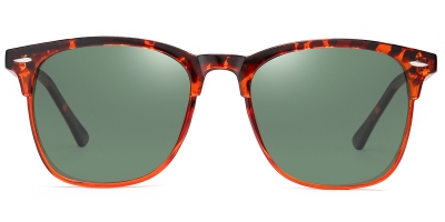 Vkyee prescription men sunglasses in oval shape made by plastic material, front color tortoise-green