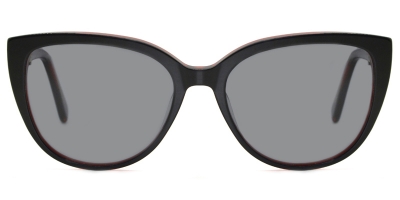 Vkyee sunglasses eyewear female cateye acetate frame,front color black
