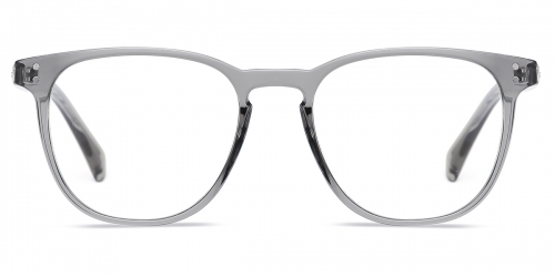 Vkyee prescription unisex eyeglasses in oval shape made by other TR90 material, front color grey
