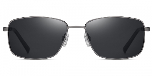 Vkyee prescription rectangle men sunglasses in metal materials, front color gray
