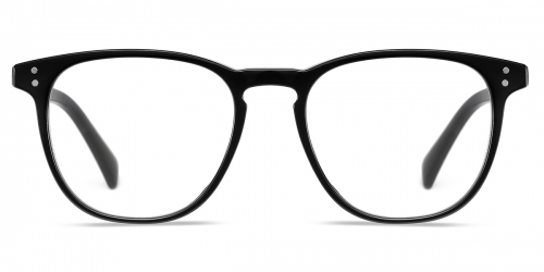 Vkyee prescription unisex eyeglasses in oval shape made by other TR90 material, front color black