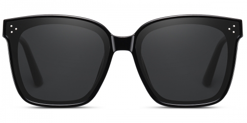 Vkyee prescription square unisex sunglasses in other plastic materials, front color black.