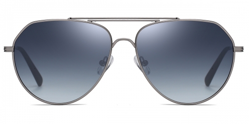 Vkyee prescription aviator unisex eyeglasses in metal material, front color grey.