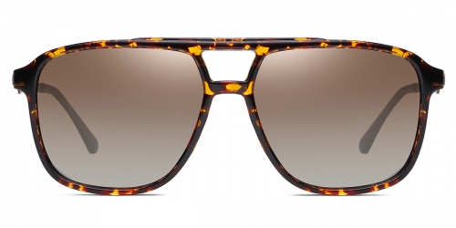 Vkyee prescription oval male sunglasses in TR90 materials, front color tortoise