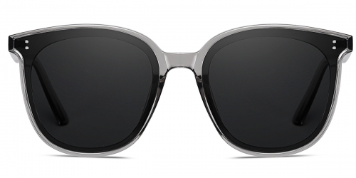 Vkyee prescription round unisex sunglasses in other plastic materials, front 45° color grey.