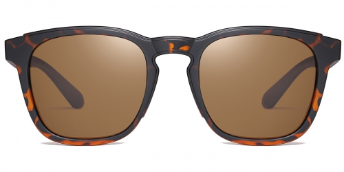 Vkyee prescription oval men sunglasses in TR90 materials, front color tortoise