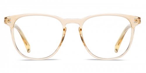 Vkyee prescription unisex eyeglasses in oval shape made by other TR90 material, front color champagne