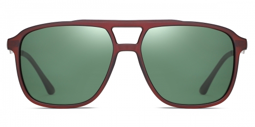 Vkyee prescription oval male sunglasses in TR90 materials, front color cherry red-green