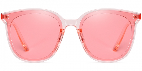 Vkyee prescription round unisex sunglasses in other plastic materials, front color pink