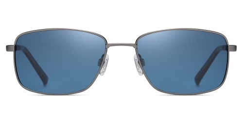 Vkyee prescription rectangle men sunglasses in metal materials, front color blue.