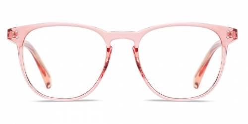 Vkyee prescription unisex eyeglasses in oval shape made by other TR90 material, front color pink