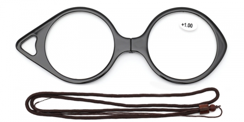 Vkyee prescription round unisex eyeglasses in mixed material, color black