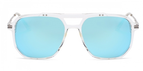 Vkyee prescription aviator men sunglasses in mixed materials, front color clear-blue
